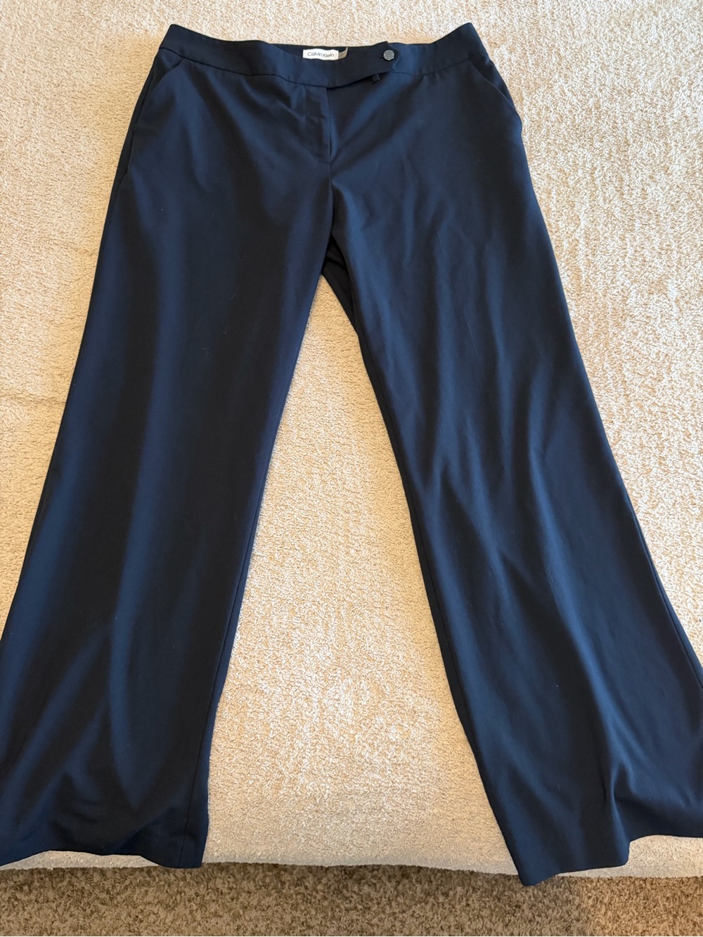 Calvin Klein Dress Pants Trousers 14 Black Classic Fit Wide Leg Office Work